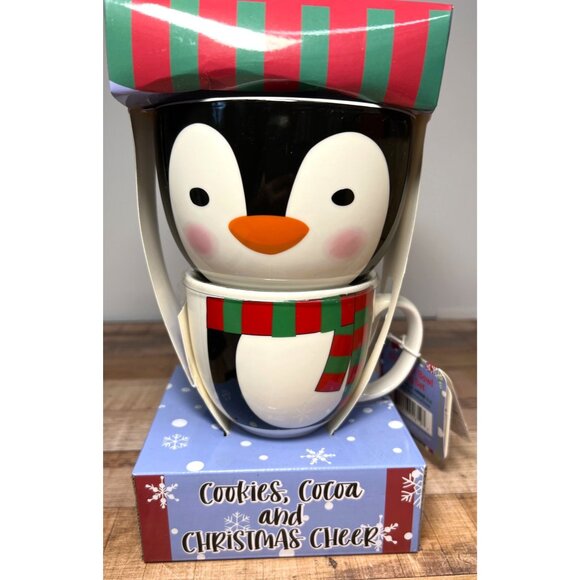Nestlé Holiday Penguin Character Bowl & Mug Set With Cocoa & Marshmallows - Picture 4 of 6